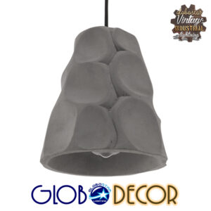 GloboStar® COMO 01327 Μοντέρνο Industrial Κρεμαστό Φωτιστικό Οροφής Μονόφωτο Γκρι Τσιμέντο Καμπάνα Φ18 x Y23cm