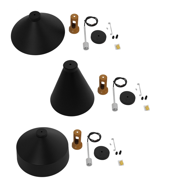 GloboStar® CALYPSO 01334 SET 3 Μοντέρνα Κρεμαστά Φωτιστικά Οροφής Τρίφωτο 3 x E27 Μαύρο – Χρυσό Μεταλλικά με Ξύλινη Βάση Καμπάνα