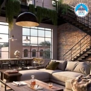 GloboStar® MEDEA 01344 Μοντέρνο Κρεμαστό Φωτιστικό Οροφής Μονόφωτο Μαύρο – Χρυσό Μεταλλικό Καμπάνα Φ60 x Υ30cm