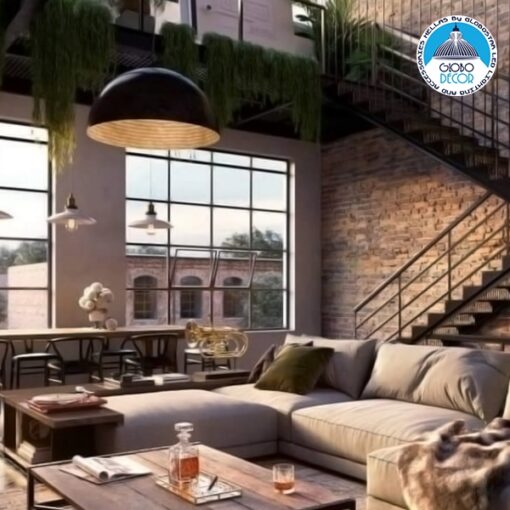 GloboStar® MEDEA 01344 Μοντέρνο Κρεμαστό Φωτιστικό Οροφής Μονόφωτο Μαύρο – Χρυσό Μεταλλικό Καμπάνα Φ60 x Υ30cm