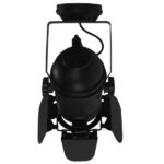 GloboStar® DETROIT 01372 Vintage Industrial Φωτιστικό Οροφής Μονόφωτο Μαύρο Μεταλλικό Μ23 x Π23 x Υ36cm