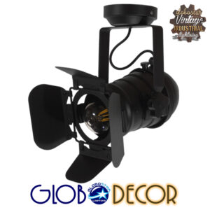 GloboStar® DETROIT 01372 Vintage Industrial Φωτιστικό Οροφής Μονόφωτο Μαύρο Μεταλλικό Μ23 x Π23 x Υ36cm