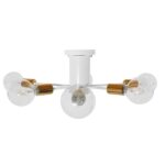 GloboStar® IMPLODE 01385 Μοντέρνο Industrial Φωτιστικό Οροφής Πολύφωτο Λευκό Μεταλλικό Φ58 x Y17cm