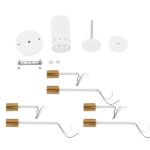 GloboStar® IMPLODE 01385 Μοντέρνο Industrial Φωτιστικό Οροφής Πολύφωτο Λευκό Μεταλλικό Φ58 x Y17cm