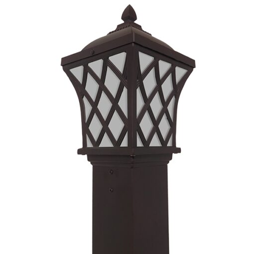 GloboStar® SHELTER 01400 Vintage Φωτιστικό Δαπέδου Μονόφωτο 1 x E27 Καφέ Μεταλλικό Πλέγμα L19 x W19 x H100cm