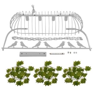 GloboStar® NIDUS 01403 Vintage Industrial Κρεμαστό Φωτιστικό Οροφής Πολύφωτο 4 x E27 Λευκό Μεταλλικό Πλέγμα Μ105 x Π37 x Y36.5cm