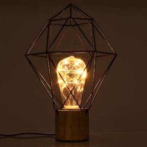 GloboStar® ANTLER 01443 Μοντέρνο Επιτραπέζιο Φωτιστικό Γραφείου LED USB DC 5V Μονόφωτο Μεταλλικό Ροζ με Ξύλινη Βάση Θερμό Λευκό 3000K Φ19 x Μ19 x Π19 x Υ23cm