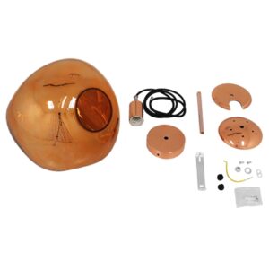 GloboStar® DIXAR 01465 Μοντέρνο Κρεμαστό Φωτιστικό Οροφής Μονόφωτο 1 x E27 Γυάλινο Χάλκινο Φ36 x Υ45cm