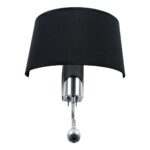 GloboStar® ELEGANT 01492 Μοντέρνο Φωτιστικό Τοίχου Απλίκα Μεταλλικό Χρώμιο Νίκελ με Μαύρο Ύφασμα Δίφωτο 1xE27 – Ρυθμίζόμενο Σώμα Σπιράλ με CREE LED 3W Θερμό Λευκό 2700K – Διακόπτες On / Off Μ26.5 x Π15 x Υ43cm