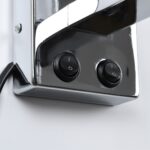 GloboStar® ELEGANT 01495 Μοντέρνο Φωτιστικό Τοίχου Απλίκα Μεταλλικό Χρώμιο Νίκελ με Λευκό Ύφασμα Δίφωτο 1xE27 – Ρυθμίζόμενο Σώμα Σπιράλ με CREE LED 3W Θερμό Λευκό 2700K – Διακόπτες On / Off Μ17 x Π21 x Υ43cm