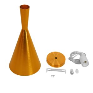 GloboStar® SHANGHAI GOLD 01546 Μοντέρνο Κρεμαστό Φωτιστικό Οροφής Μονόφωτο 1 x E27 Χρυσό Μεταλλικό Καμπάνα Φ18 x Y38.5cm