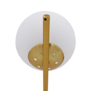 GloboStar® ELFIS GOLD 01551 Μοντέρνο Επιτραπέζιο Φωτιστικό Πορτατίφ Μονόφωτο Χρυσό Μεταλλικό με Λευκό Γυαλί Φ15 x Υ53cm