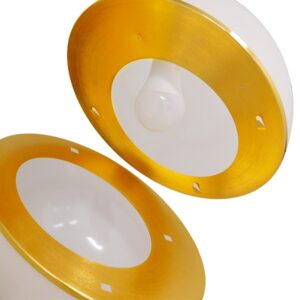 GloboStar® HUDSON 01555 Μοντέρνο Κρεμαστό Φωτιστικό Οροφής Μονόφωτο 1 x E27 Λευκό με Χρυσό Φ30 x Υ34cm