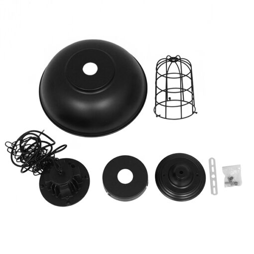 GloboStar® HARROW 01571 Vintage Industrial Κρεμαστό Φωτιστικό Οροφής Μονόφωτο 1 x E27 Μαύρο Μεταλλικό Πλέγμα Φ33 x Υ32cm