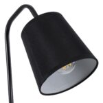 GloboStar® BARNABY 01573 Μοντέρνο Επιτραπέζιο Φωτιστικό Πορτατίφ Μονόφωτο Μαύρο Μεταλλικό με Καπέλο και Ξύλινη Καφέ Βάση Φ13 x Υ48cm
