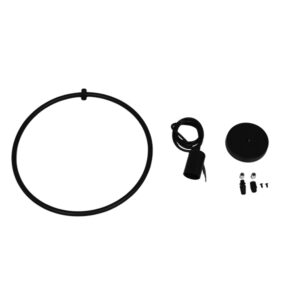 GloboStar® OMICRON 01578 Μοντέρνο Κρεμαστό Φωτιστικό Οροφής Μονόφωτο 1 x E27 Μαύρο Μεταλλικό Φ33 x Π4 x Υ33cm