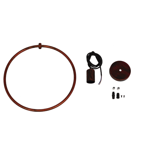 GloboStar® OMICRON 01579 Μοντέρνο Κρεμαστό Φωτιστικό Οροφής Μονόφωτο 1 x E27 Καφέ Σκουριά Μεταλλικό Φ33 x Π4 x Υ33cm