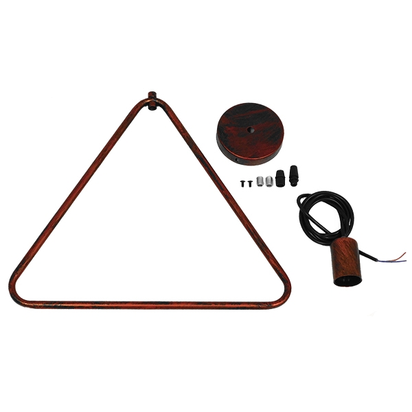 GloboStar® DELTA 01581 Μοντέρνο Κρεμαστό Φωτιστικό Οροφής Μονόφωτο 1 x E27 Καφέ Σκουριά Μεταλλικό Μ38 x Π4 x Υ33cm