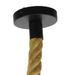 GloboStar® YUBA 01612 Vintage Κρεμαστό Φωτιστικό Οροφής Μονόφωτο 1 x E27 Πλέγμα με Μπεζ Σχοινί Φ22 x Υ40cm