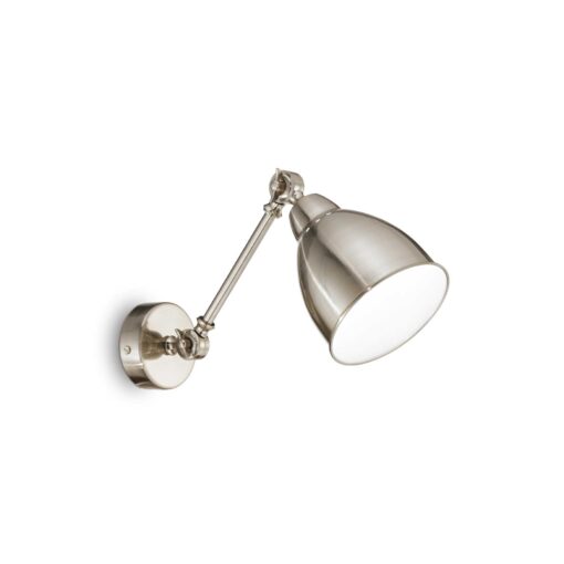 IDEAL LUX Φωτιστικό Τοίχου NEWTON 1xE27 Νίκελ Χρώματος – 016399