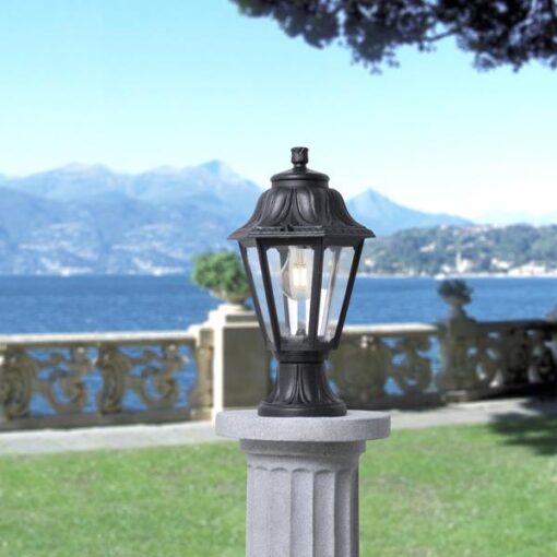 FUMAGALLI ΚΟΛΩΝΑΚΙ ΔΑΠΕΔΟΥ MIKROLOT ANNA ΜΑΥΡΟ ΕΞΑΓΩΝΟ 220x385mm Ε27 EUROLAMP – 145-26002