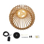 GloboStar® SCANDINAVIA 01698 Μοντέρνο Κρεμαστό Φωτιστικό Οροφής Μονόφωτο 1 x E27 Μπεζ Ξύλινο Πλέγμα Φ33 x Υ20cm