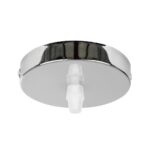 GloboStar® DIY 77502 Επιτοίχια Στρογγυλή Ροζέτα – Βάση για 1 Κρεμαστό Φωτιστικό – Φ10 x Υ2cm – Χρώμιο / Νίκελ – Μεταλλικό – 5 Χρόνια Εγγύηση