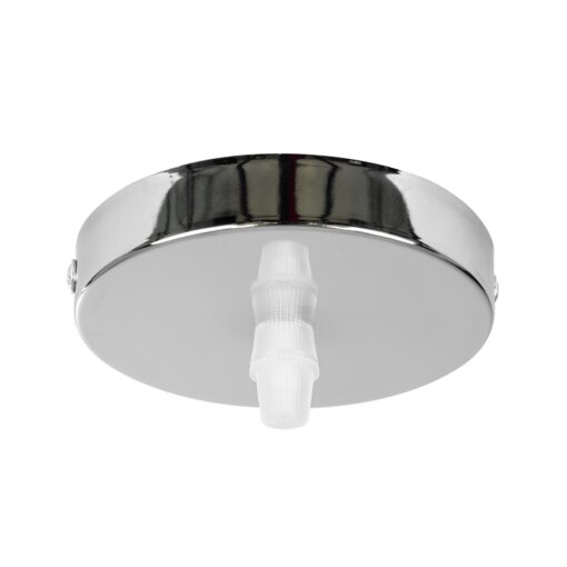 GloboStar® DIY 77502 Επιτοίχια Στρογγυλή Ροζέτα – Βάση για 1 Κρεμαστό Φωτιστικό – Φ10 x Υ2cm – Χρώμιο / Νίκελ – Μεταλλικό – 5 Χρόνια Εγγύηση