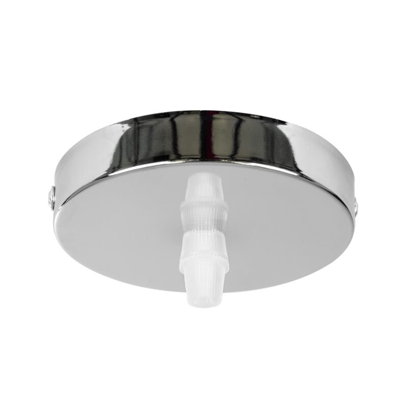 GloboStar® DIY 77502 Επιτοίχια Στρογγυλή Ροζέτα – Βάση για 1 Κρεμαστό Φωτιστικό – Φ10 x Υ2cm – Χρώμιο / Νίκελ – Μεταλλικό – 5 Χρόνια Εγγύηση