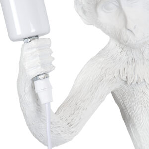 GloboStar® APES 01805 Μοντέρνο Φωτιστικό Τοίχου Απλίκα Μονόφωτο 1 x E27 Λευκό Φιγούρα L34 x W31 x H61cm