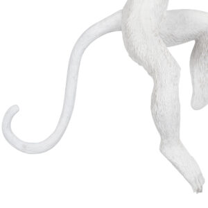 GloboStar® APES 01805 Μοντέρνο Φωτιστικό Τοίχου Απλίκα Μονόφωτο 1 x E27 Λευκό Φιγούρα L34 x W31 x H61cm