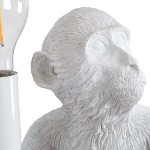 GloboStar® APES 01808 Μοντέρνο Φωτιστικό Πορτατίφ Λαμπατέρ Μονόφωτο 1 x E27 Λευκό Φιγούρα L30 x W27 x H30cm