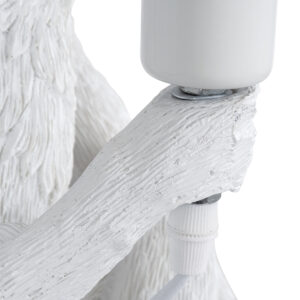 GloboStar® APES 01808 Μοντέρνο Φωτιστικό Πορτατίφ Λαμπατέρ Μονόφωτο 1 x E27 Λευκό Φιγούρα L30 x W27 x H30cm