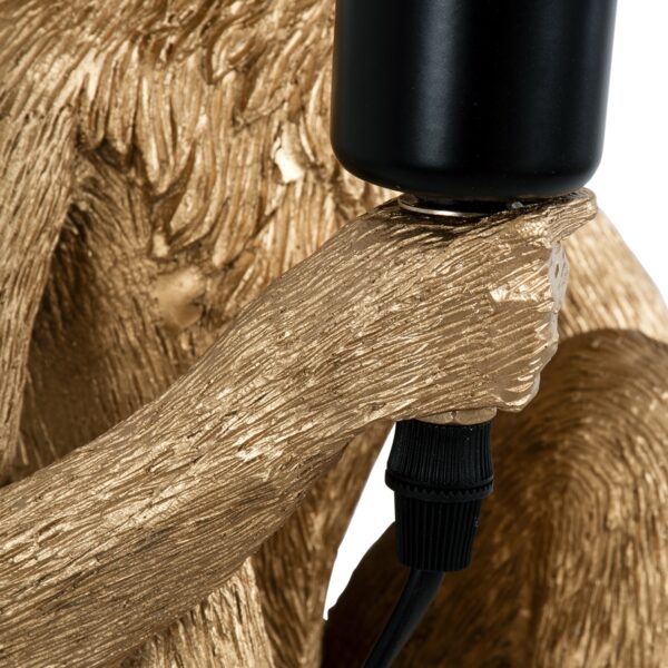 GloboStar® APES 01809 Μοντέρνο Φωτιστικό Πορτατίφ Λαμπατέρ Μονόφωτο 1 x E27 Χρυσό Φιγούρα L30 x W27 x H30cm