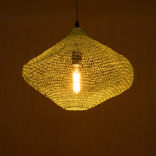 GloboStar® KENTUCKY 01864 Vintage Κρεμαστό Φωτιστικό Οροφής Μονόφωτο 1 x E27 AC220-240V IP20 – Φ40 x Υ30cm – Apple Green Μεταλλικό Πλέγμα – 5 Χρόνια Εγγύηση