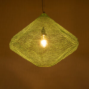 GloboStar® KENTUCKY 01866 Vintage Κρεμαστό Φωτιστικό Οροφής Μονόφωτο 1 x E27 AC220-240V IP20 – Φ60 x Υ50cm – Τιρκουάζ Μεταλλικό Πλέγμα