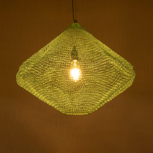 GloboStar® KENTUCKY 01866 Vintage Κρεμαστό Φωτιστικό Οροφής Μονόφωτο 1 x E27 AC220-240V IP20 – Φ60 x Υ50cm – Τιρκουάζ Μεταλλικό Πλέγμα