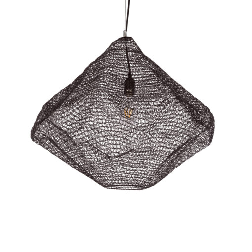 GloboStar® KENTUCKY 01867 Vintage Κρεμαστό Φωτιστικό Οροφής Μονόφωτο 1 x E27 AC220-240V IP20 – Φ60 x Υ50cm – Σκούρο Καφέ Μεταλλικό Πλέγμα