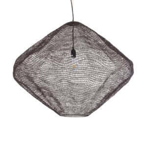 GloboStar® KENTUCKY 01869 Vintage Κρεμαστό Φωτιστικό Οροφής Μονόφωτο 1 x E27 AC220-240V IP20 – Φ90 x Υ70cm – Σκούρο Καφέ Μεταλλικό Πλέγμα