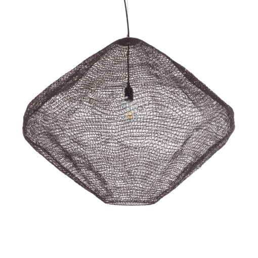 GloboStar® KENTUCKY 01869 Vintage Κρεμαστό Φωτιστικό Οροφής Μονόφωτο 1 x E27 AC220-240V IP20 – Φ90 x Υ70cm – Σκούρο Καφέ Μεταλλικό Πλέγμα