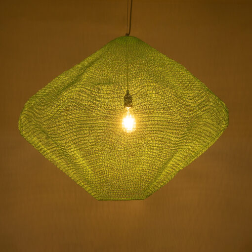 GloboStar® KENTUCKY 01870 Vintage Κρεμαστό Φωτιστικό Οροφής Μονόφωτο 1 x E27 AC220-240V IP20 – Φ90 x Υ70cm – Τιρκουάζ Μεταλλικό Πλέγμα