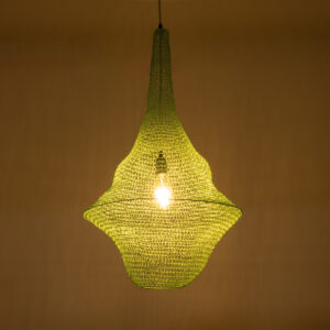 GloboStar® KENTUCKY 01876 Vintage Κρεμαστό Φωτιστικό Οροφής Μονόφωτο 1 x E27 AC220-240V IP20 – Φ50 x Υ90cm – Τιρκουάζ Μεταλλικό Πλέγμα