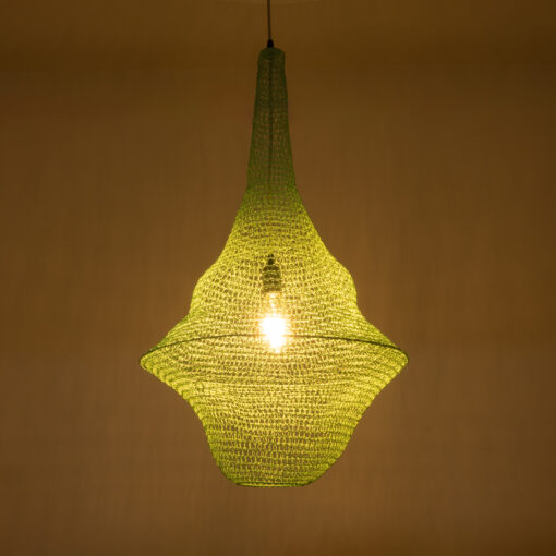 GloboStar® KENTUCKY 01876 Vintage Κρεμαστό Φωτιστικό Οροφής Μονόφωτο 1 x E27 AC220-240V IP20 – Φ50 x Υ90cm – Τιρκουάζ Μεταλλικό Πλέγμα