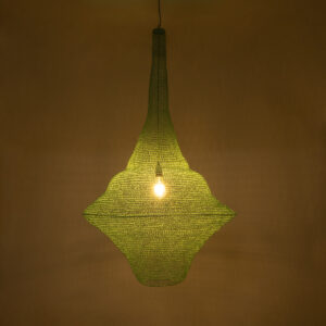 GloboStar® KENTUCKY 01879 Vintage Κρεμαστό Φωτιστικό Οροφής Μονόφωτο 1 x E27 AC220-240V IP20 – Φ80 x Υ140cm – Τιρκουάζ Μεταλλικό Πλέγμα