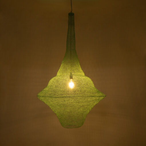 GloboStar® KENTUCKY 01879 Vintage Κρεμαστό Φωτιστικό Οροφής Μονόφωτο 1 x E27 AC220-240V IP20 – Φ80 x Υ140cm – Τιρκουάζ Μεταλλικό Πλέγμα