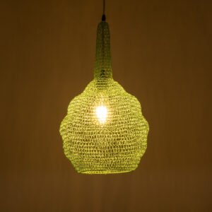 GloboStar® KENTUCKY 01882 Vintage Κρεμαστό Φωτιστικό Οροφής Μονόφωτο 1 x E27 AC220-240V IP20 – Φ30 x Υ50cm – Τιρκουάζ Μεταλλικό Πλέγμα