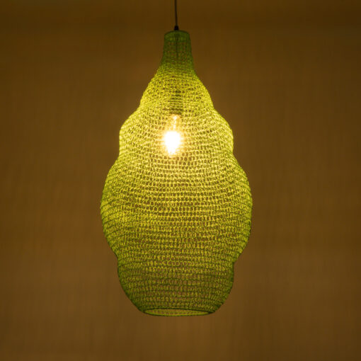 GloboStar® KENTUCKY 01897 Vintage Κρεμαστό Φωτιστικό Οροφής Μονόφωτο 1 x E27 AC220-240V IP20 – Φ40 x Υ70cm – Τιρκουάζ Μεταλλικό Πλέγμα