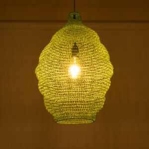 GloboStar® KENTUCKY 01900 Vintage Κρεμαστό Φωτιστικό Οροφής Μονόφωτο 1 x E27 AC220-240V IP20 – Φ40 x Υ60cm – Τιρκουάζ Μεταλλικό Πλέγμα