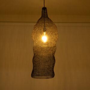 GloboStar® KENTUCKY 01905 Vintage Κρεμαστό Φωτιστικό Οροφής Μονόφωτο 1 x E27 AC220-240V IP20 – Φ30 x Υ80cm – Σκούρο Καφέ Μεταλλικό Πλέγμα