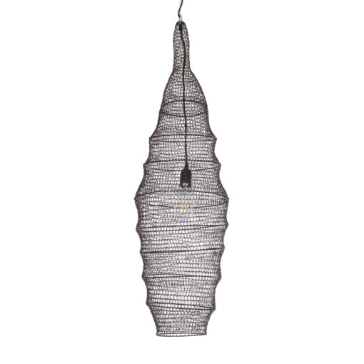 GloboStar® KENTUCKY 01908 Vintage Κρεμαστό Φωτιστικό Οροφής Μονόφωτο 1 x E27 AC220-240V IP20 – Φ30 x Υ105cm – Σκούρο Καφέ Μεταλλικό Πλέγμα